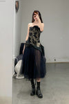 marc le bihan beaded lace silk top 26152 E23 black